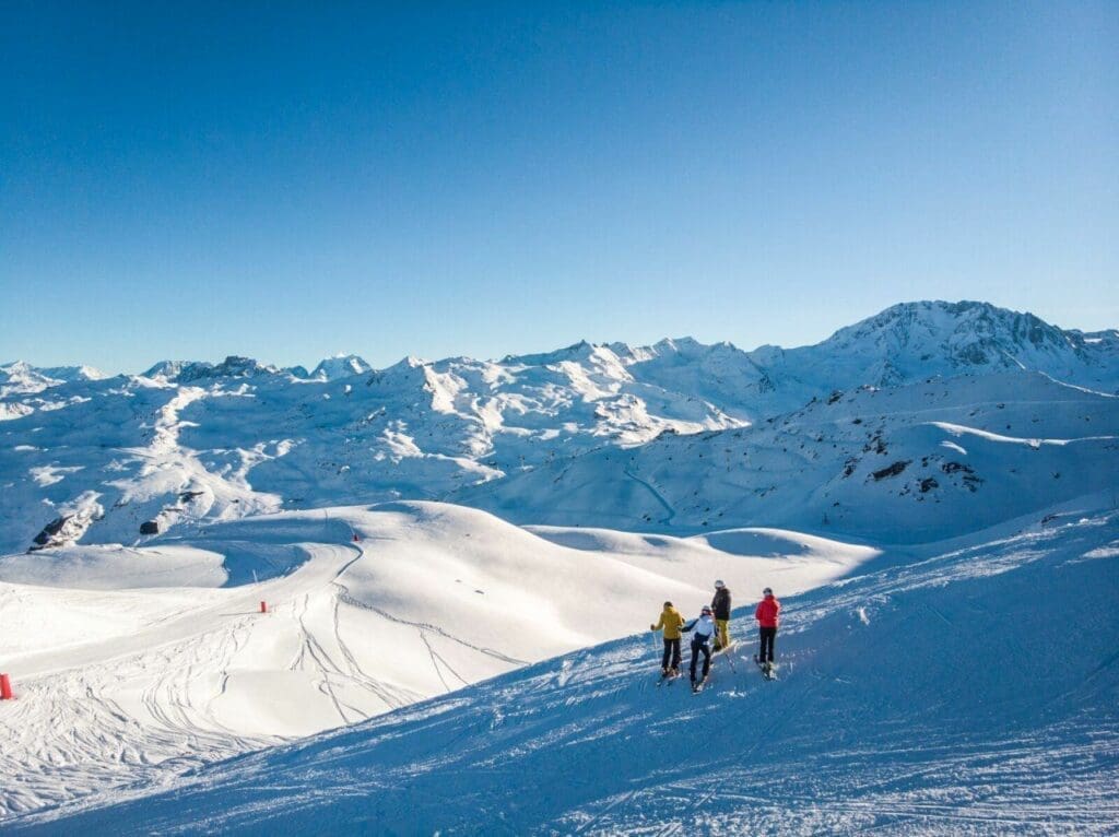 Skiing in Les Menuires in the heart of Les 3 Vallees. Credit Vincent Lottenberg
