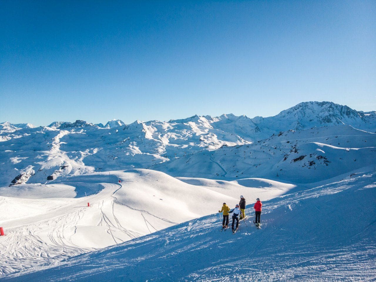 Skiing in Les Menuires in the heart of Les 3 Vallees. Credit Vincent Lottenberg