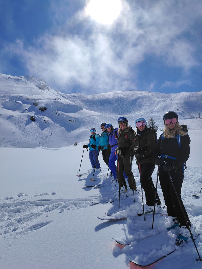 Women on the Women's Off Piste Week in Flaine